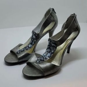 Style & Co Silver Heels Bling Sandals